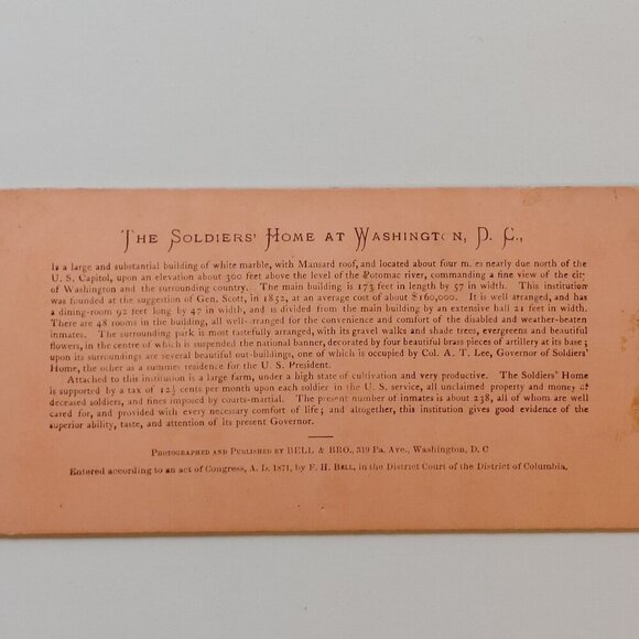 ANTIQUE STEREOGRAPH CARD The Soldiers' Home in Washington, DC - Picture 3 of 3
